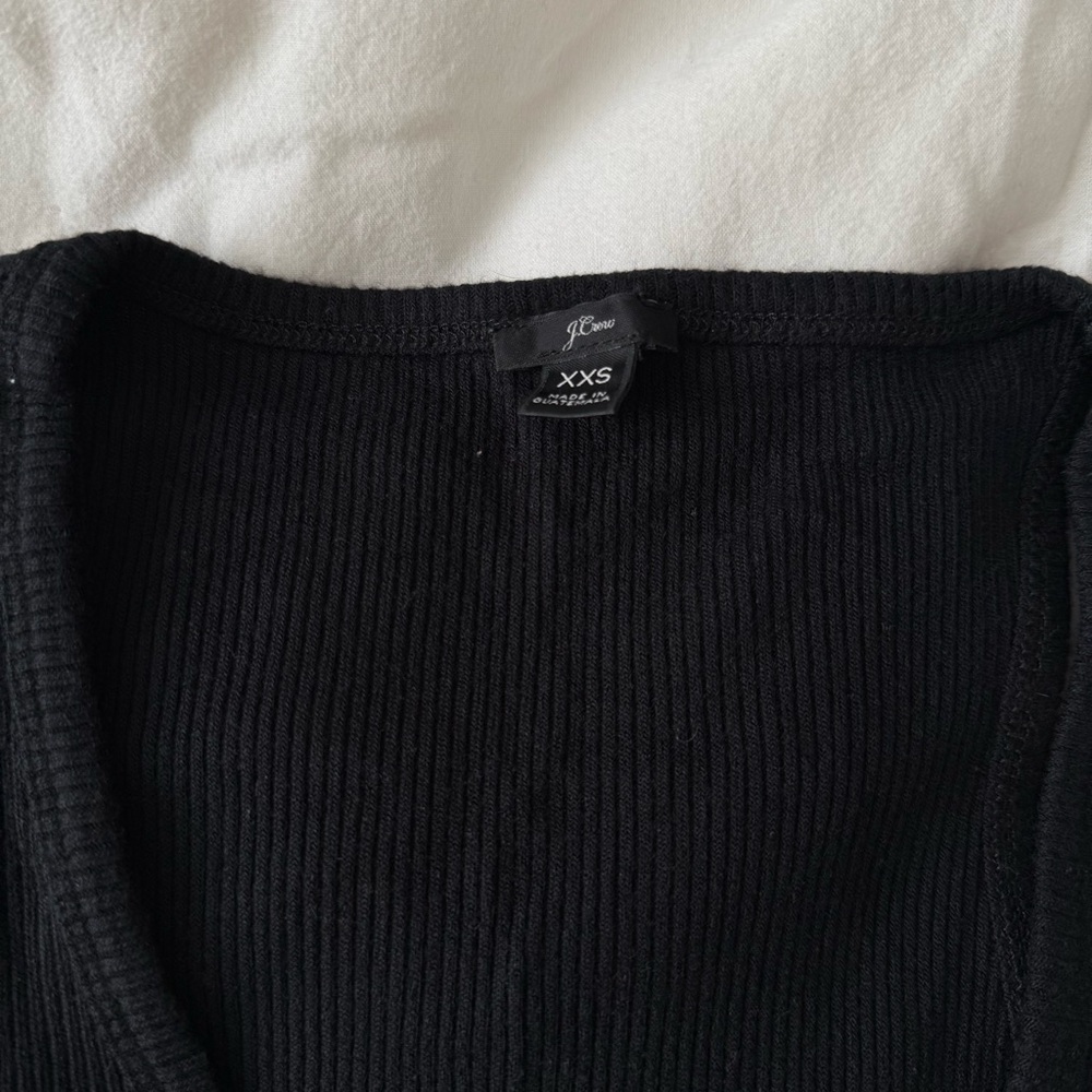 J.Crew Black Ribbed Tank Top - Picture 2 of 2